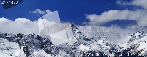 Image of Panorama of snowy mountains