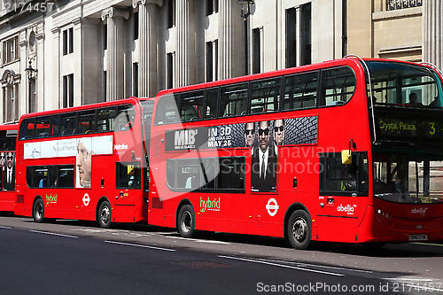 Image of London hybrid buses