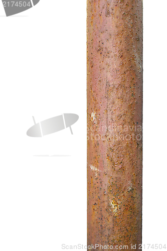 Image of rusted bar over white