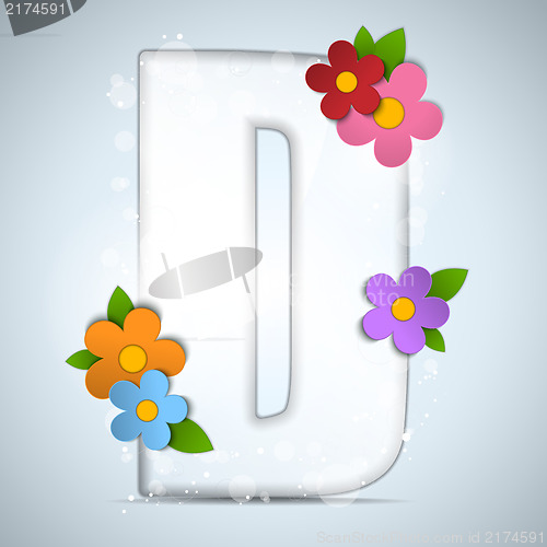 Image of Alphabet Glass Spring with Flowers