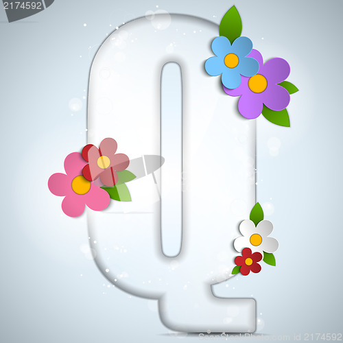 Image of Alphabet Glass Spring with Flowers