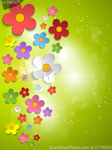 Image of Beautiful Spring White Flowers Background 