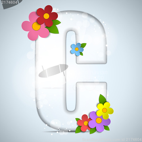 Image of Alphabet Glass Spring with Flowers