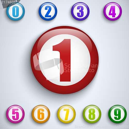 Image of Set of Colorful Frames with Numbers