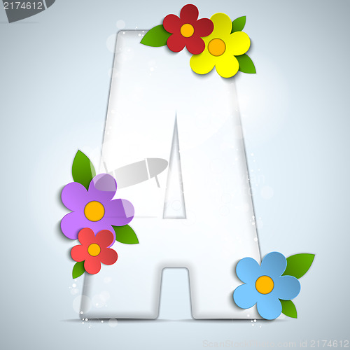 Image of Alphabet Glass Spring with Flowers