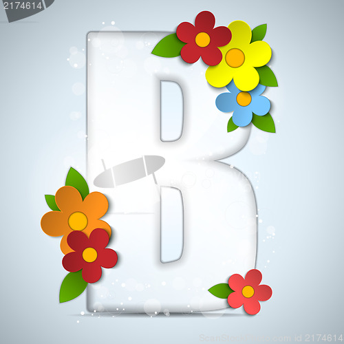 Image of Alphabet Glass Spring with Flowers