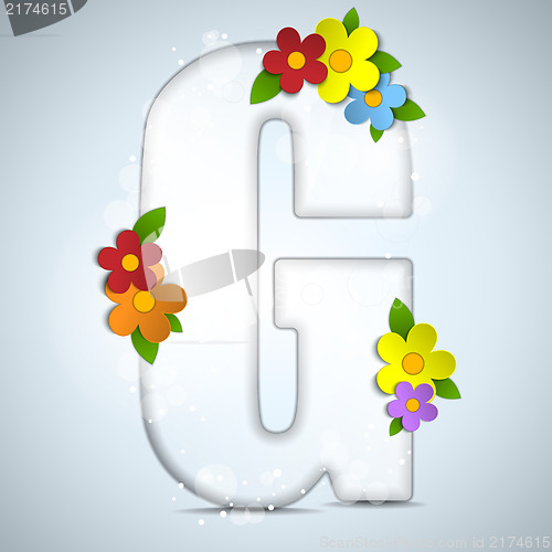 Image of Alphabet Glass Spring with Flowers