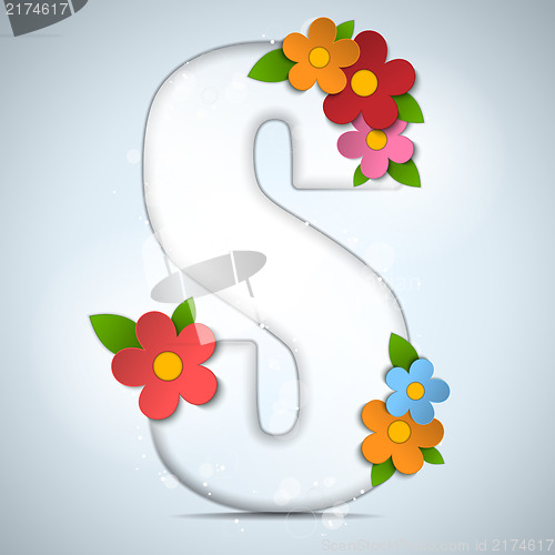 Image of Alphabet Glass Spring with Flowers