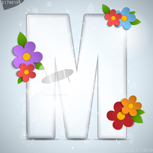 Image of Alphabet Glass Spring with Flowers