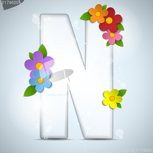 Image of Alphabet Glass Spring with Flowers