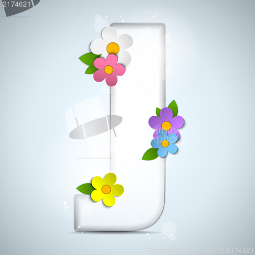 Image of Alphabet Glass Spring with Flowers