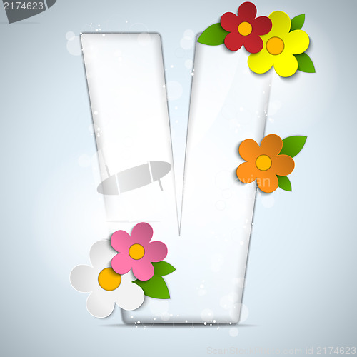 Image of Alphabet Glass Spring with Flowers
