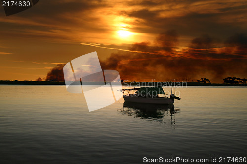 Image of Yacht With Wild Fire
