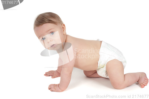 Image of Baby boy crawling