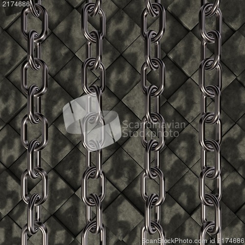 Image of chains on stone background