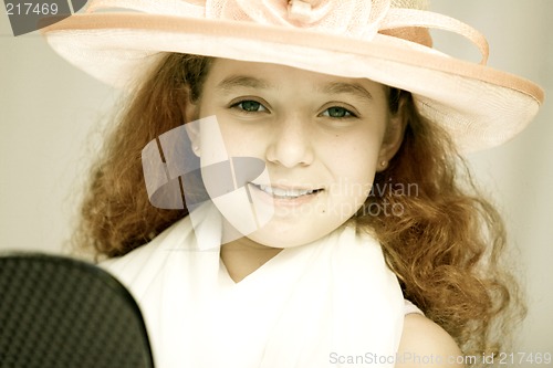 Image of Girl in fancy hat