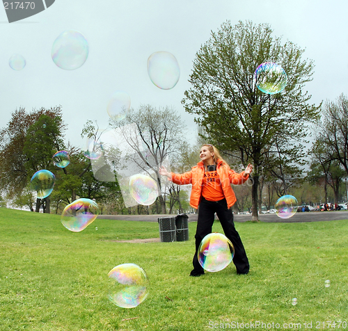 Image of Girl with bubbles
