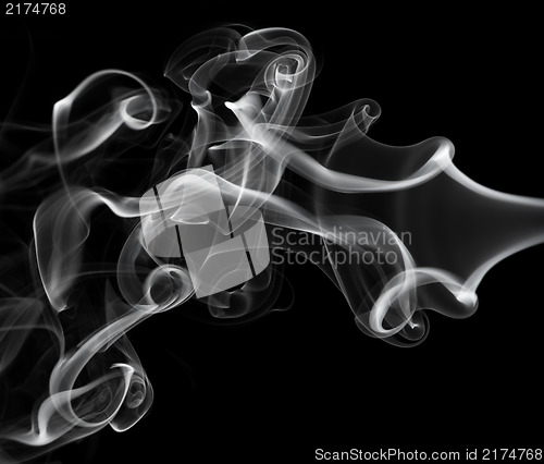 Image of Abstraction: white smoke pattern on black