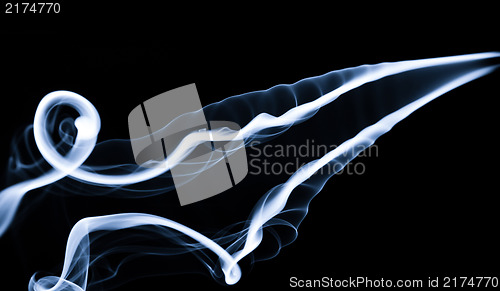 Image of Fume: White smoke abstraction on black 