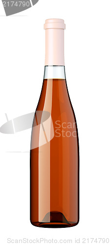 Image of Corked bottle of white wine or brandy isolated