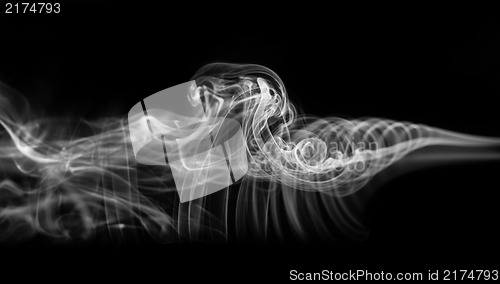 Image of Abstraction: white mystic smoke pattern on black 