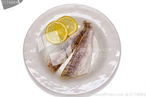 Image of Raw fish filets with lemon