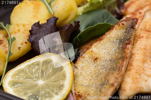 Image of Fried perch filets with potatoes