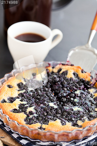 Image of Blueberry pie and coffee