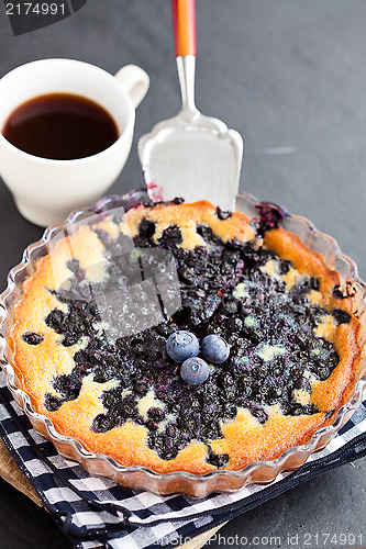 Image of Blueberry pie and coffee