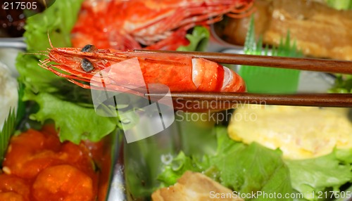 Image of Shrimp tray detail