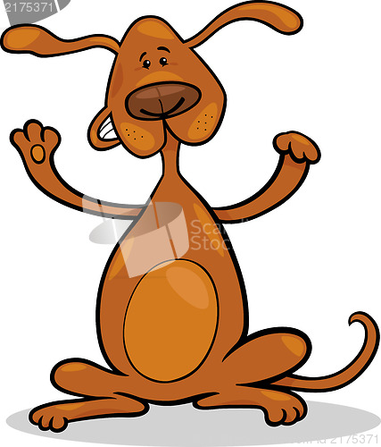 Image of happy playful standing dog cartoon