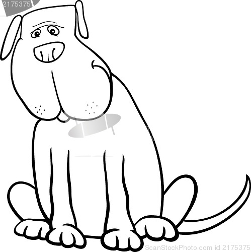 Image of funny big dog cartoon for coloring book