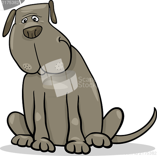 Image of funny big gray dog cartoon illustration
