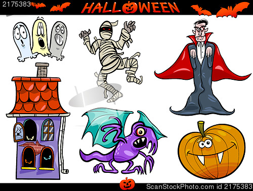 Image of Halloween Cartoon Themes Set