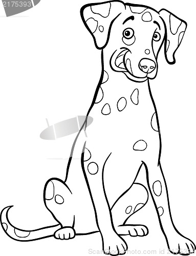 Image of dalmatian dog cartoon for coloring book