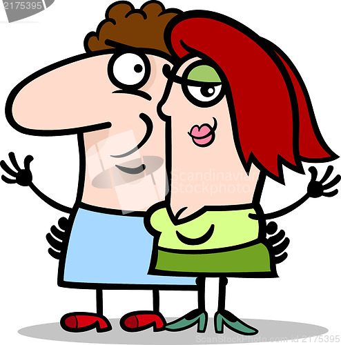 Image of happy man and woman couple cartoon