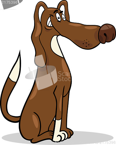 Image of funny sitting dog cartoon illustration