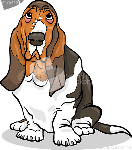 Image of basset hound dog cartoon illustration