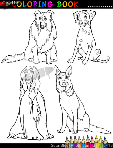 Image of Cartoon purebred Dogs Coloring Page