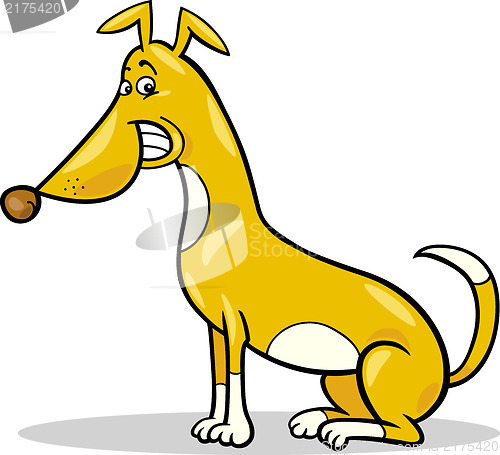 Image of happy sitting dog cartoon illustration