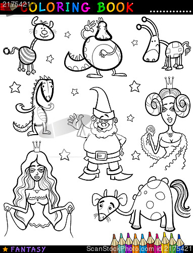 Image of Fantasy Characters for coloring book