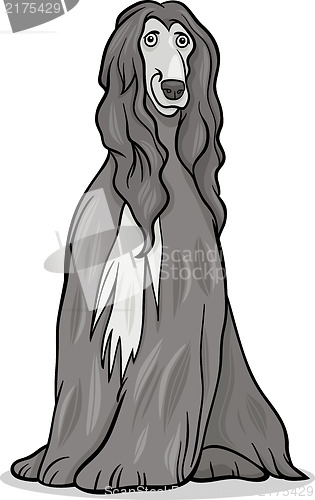 Image of afghan hound dog cartoon illustration