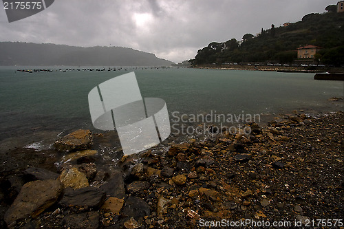 Image of  coastline and autumn in porto venere 