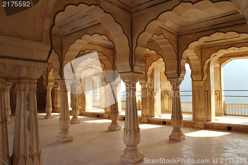 Image of columns in palace - Jaipur India