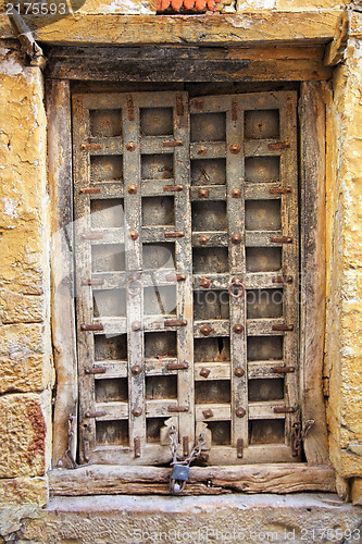 Image of old wooden closed door