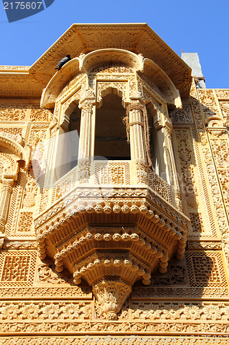 Image of fragment of beautiful ornamental building in india