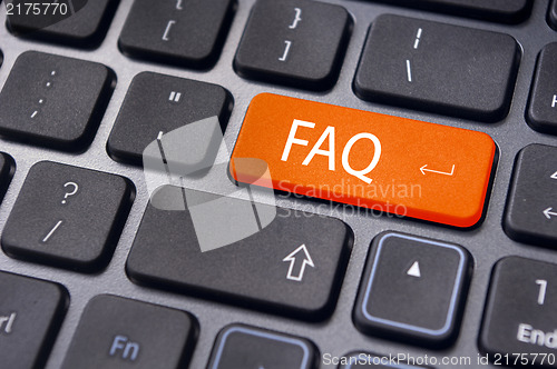 Image of faq concepts, messages on keyboard enter key