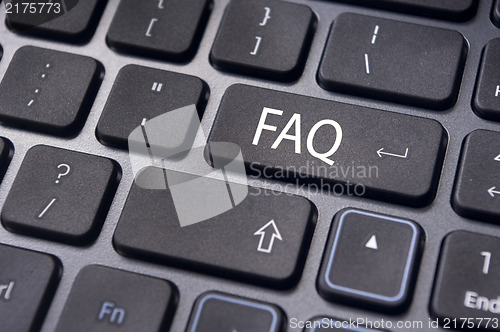 Image of faq concepts, messages on keyboard enter key