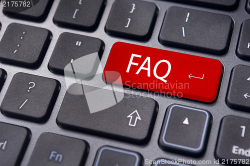 Image of faq concepts, messages on keyboard enter key