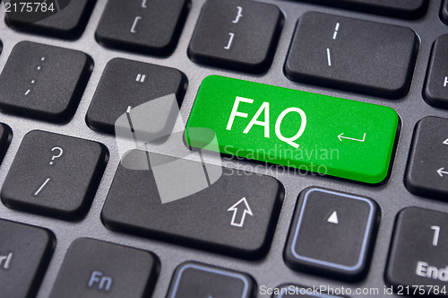 Image of faq concepts, messages on keyboard enter key